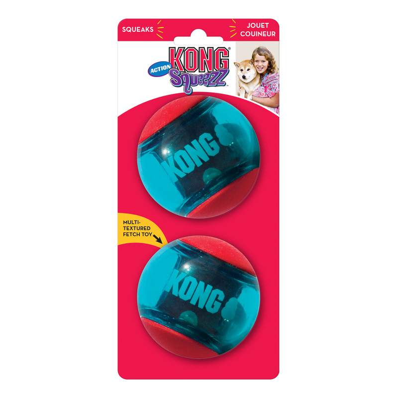 [JU04170] KONG SQUEEZZ ACTION BALL RED/BLUE L (2unds)