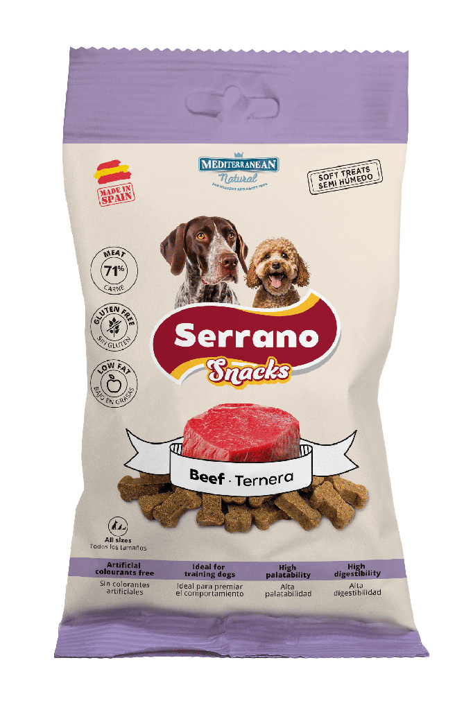 [68121-U] Serrano Snack Perro Ternera 100 g