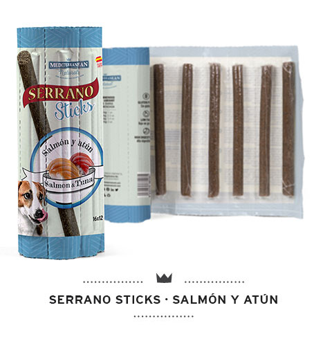 [68008-U] Serrano Sticks Perro 16ud Salmón y Atún