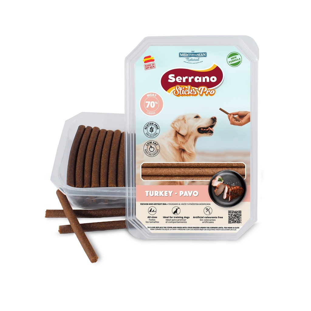 [68072-U] Serrano Sticks PRO 800g Pavo